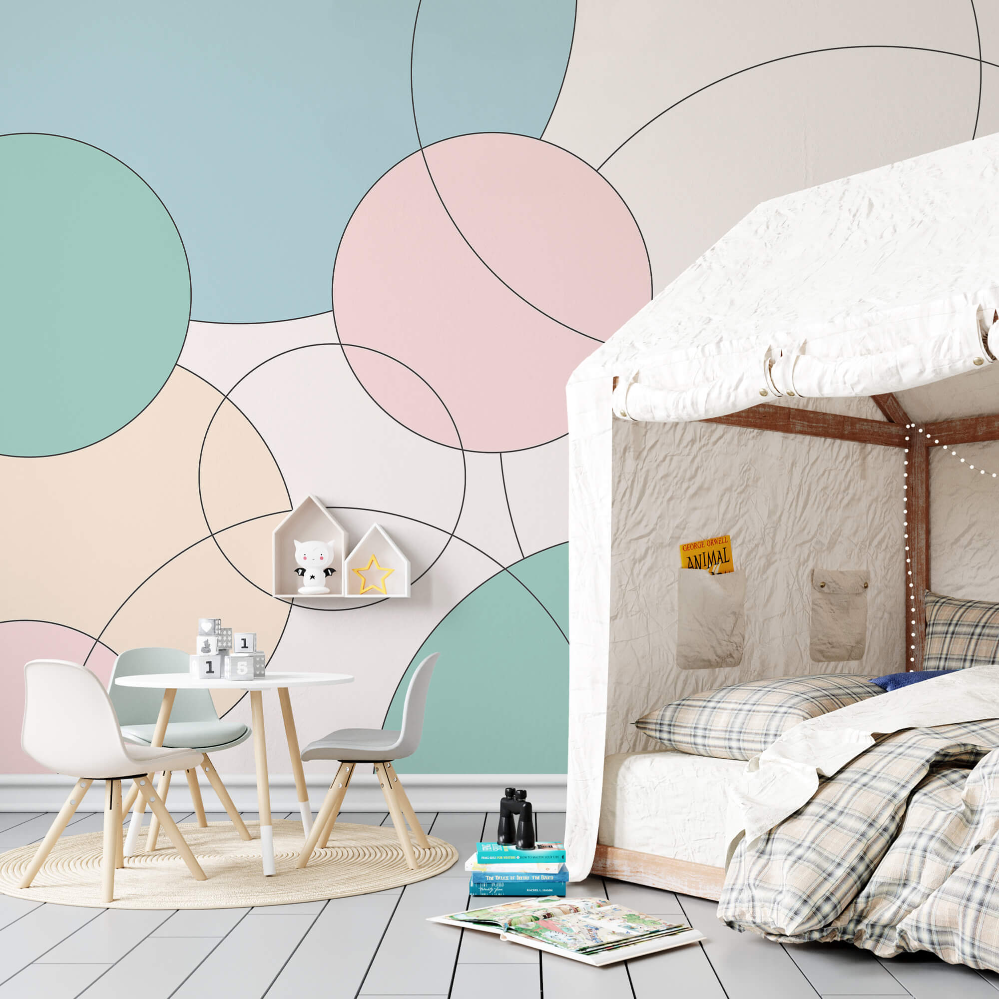 Vzor kruhů a listů