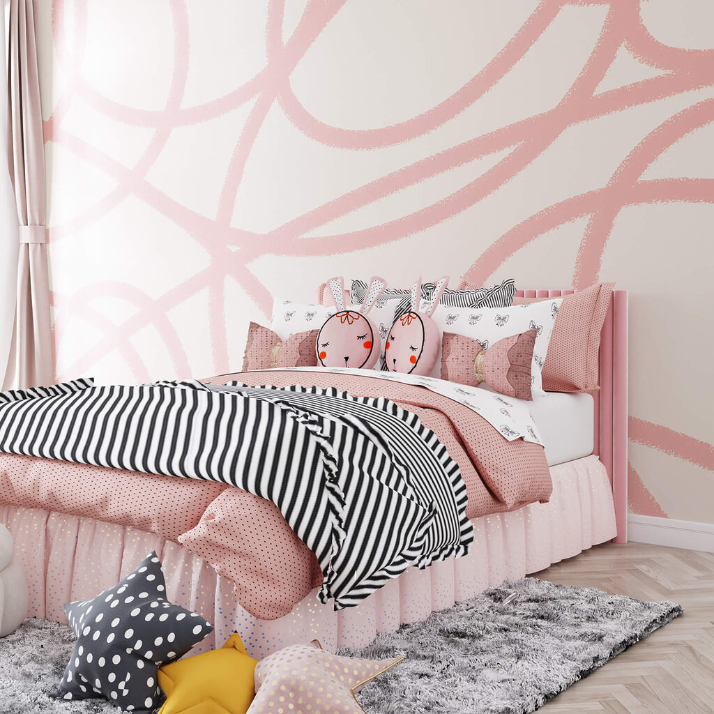 Růžové čáry na bílém pozadí