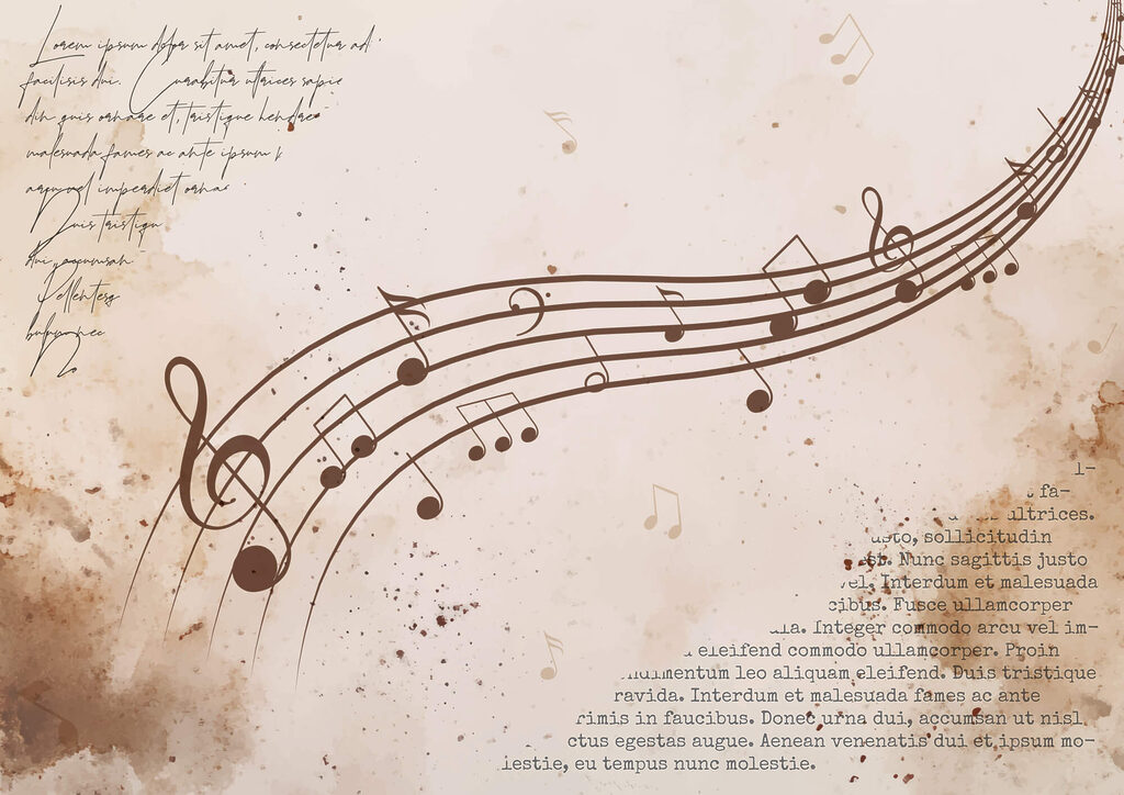 Music notes on a sheet