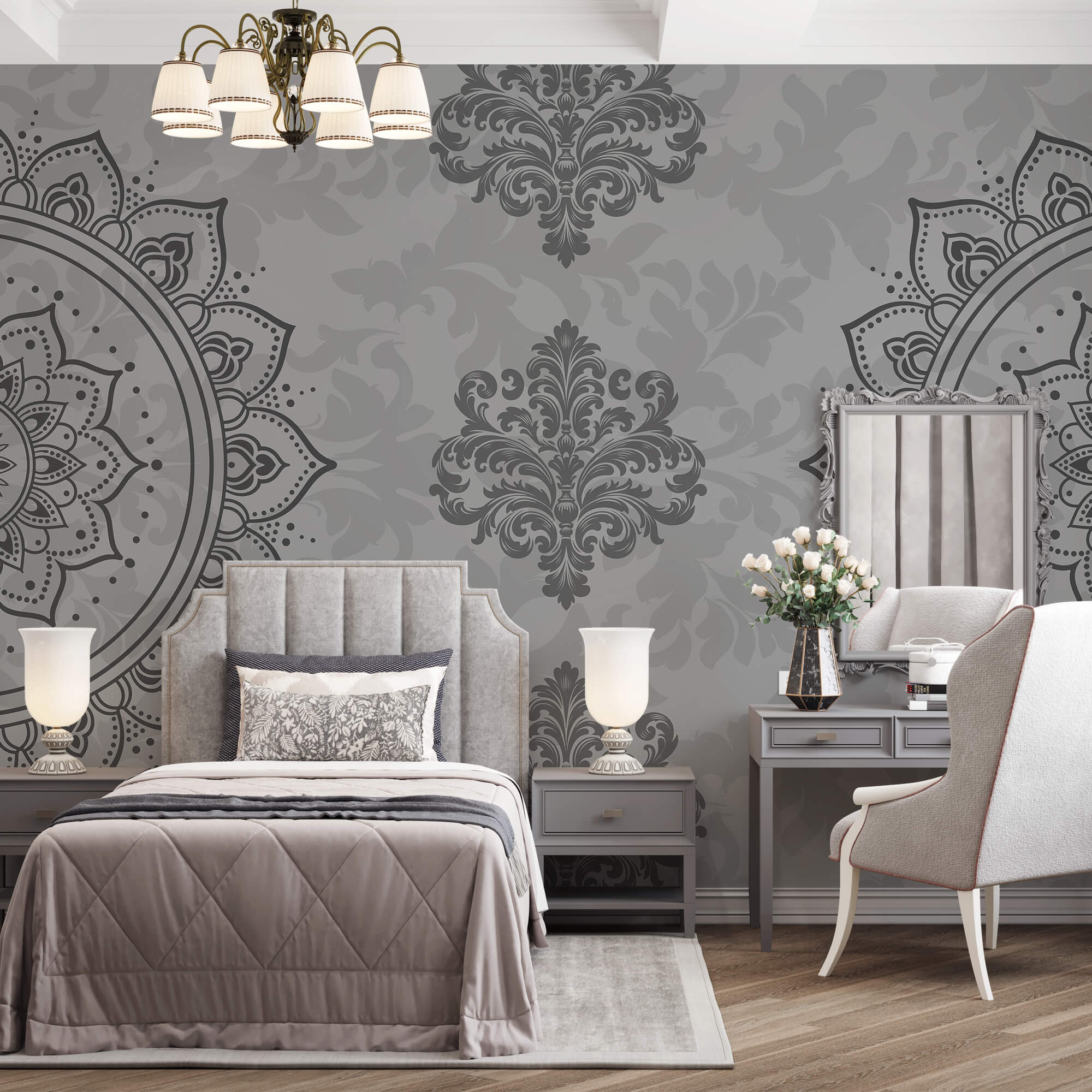 Šedý a bílý vzor