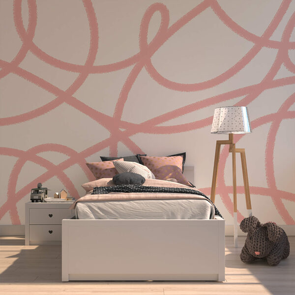 Růžové čáry na bílém pozadí