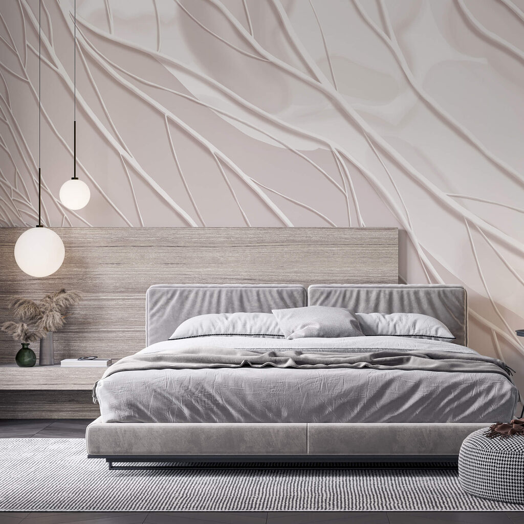 Bílé čáry na bílém povrchu