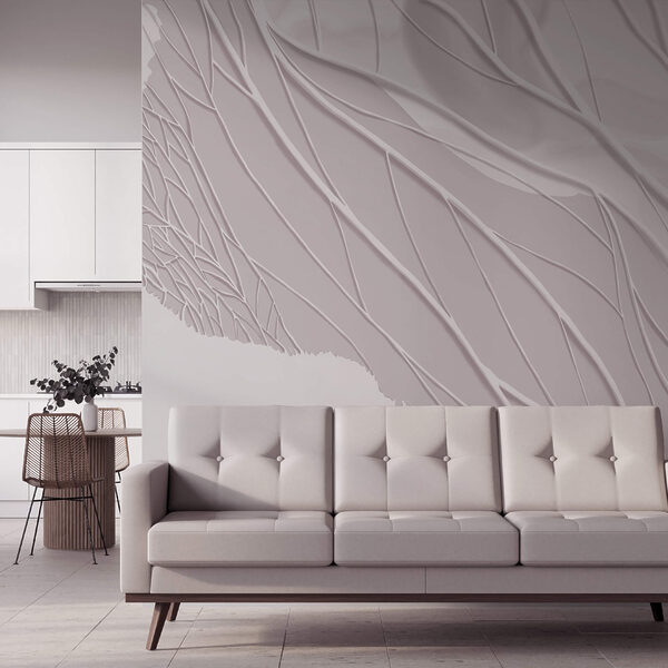 Bílé čáry na bílém povrchu