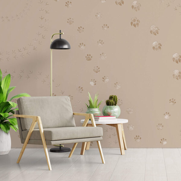 Vzor otisků tlapek a ptáků