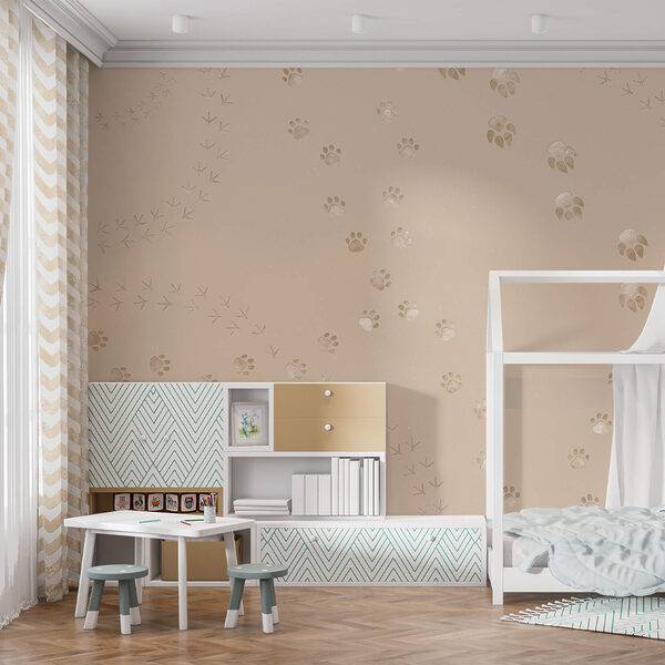 Fototapeta Fototapeta Vzor otisků tlapek a ptáků (Katalogové číslo: t00410)