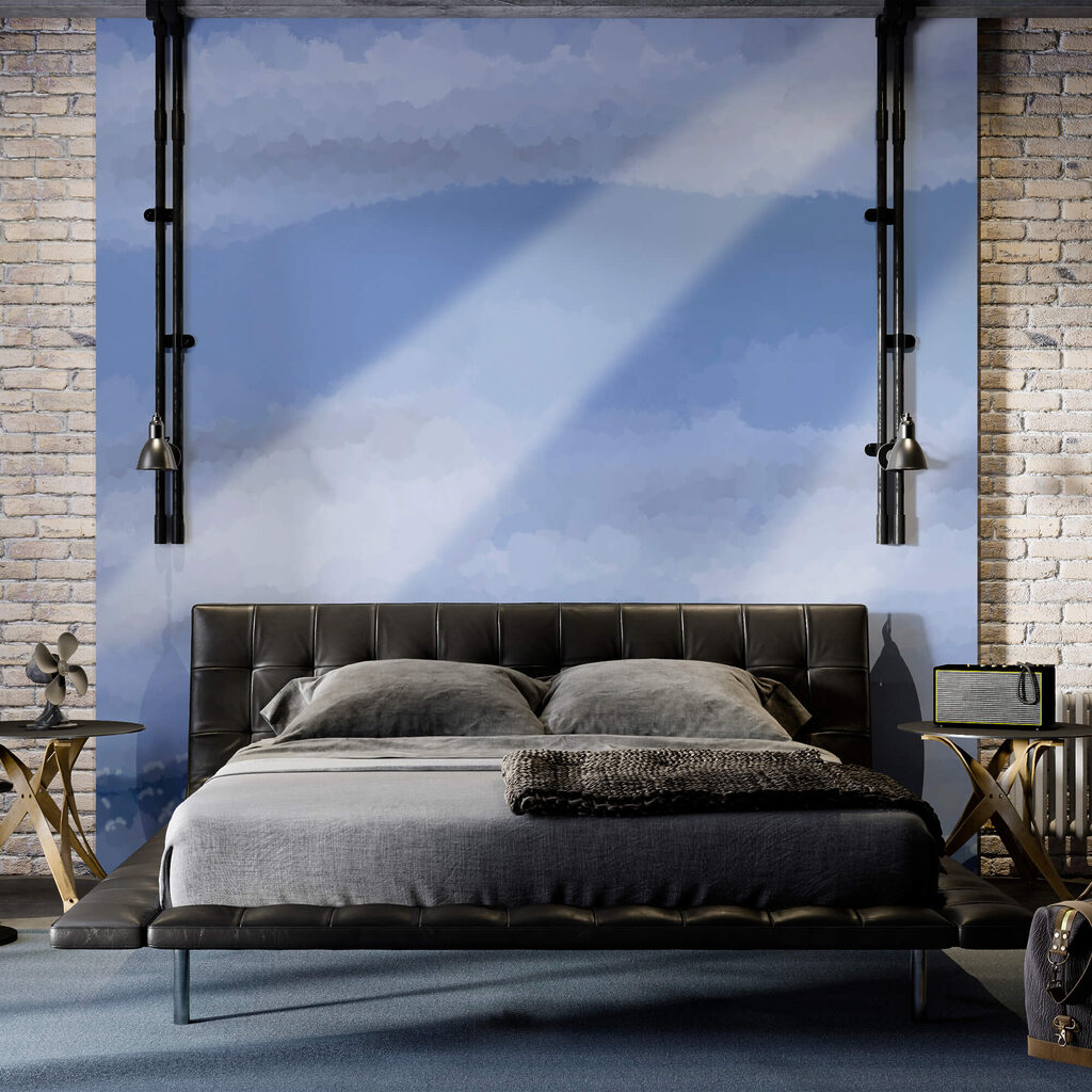 Mraky a paprsky světla na obloze