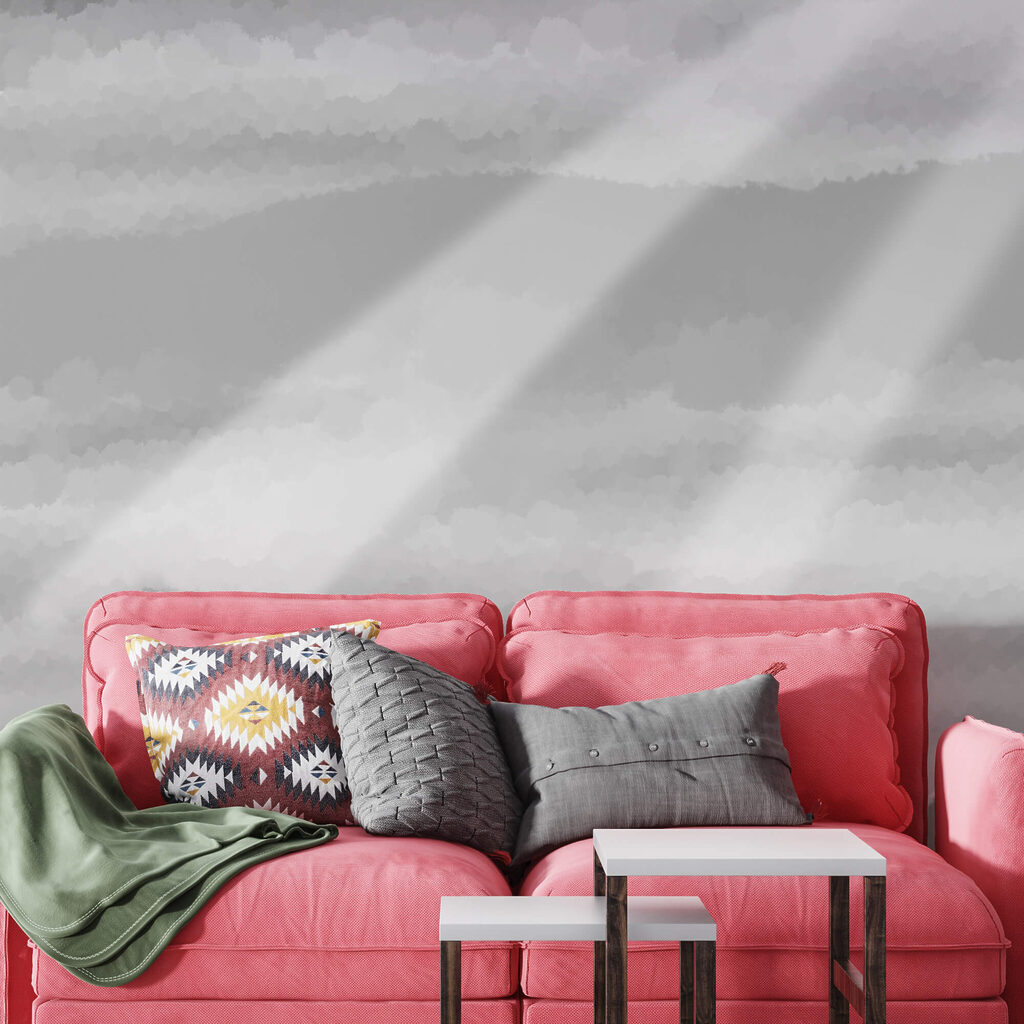 Šedotónový obrázek mraků a slunečních paprsků