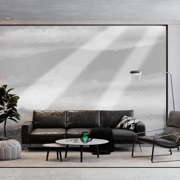 Šedotónový obrázek mraků a slunečních paprsků