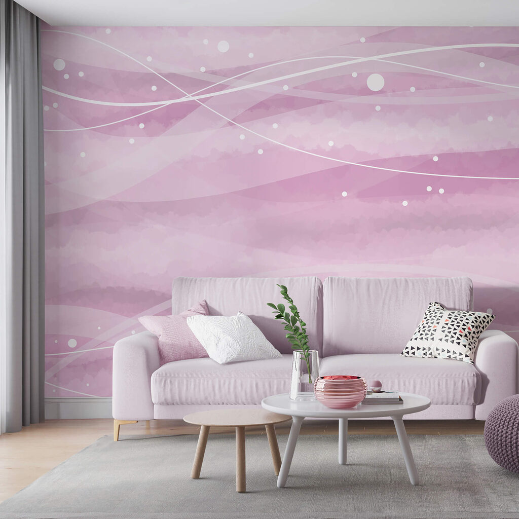 Růžové pozadí s bílými čarami a tečkami Růžové pozadí s bílými čarami a tečkami