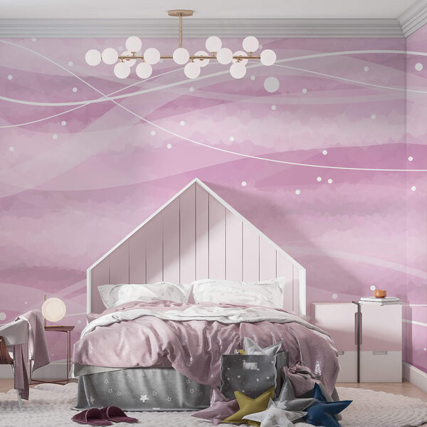 Růžové pozadí s bílými čarami a tečkami Růžové pozadí s bílými čarami a tečkami