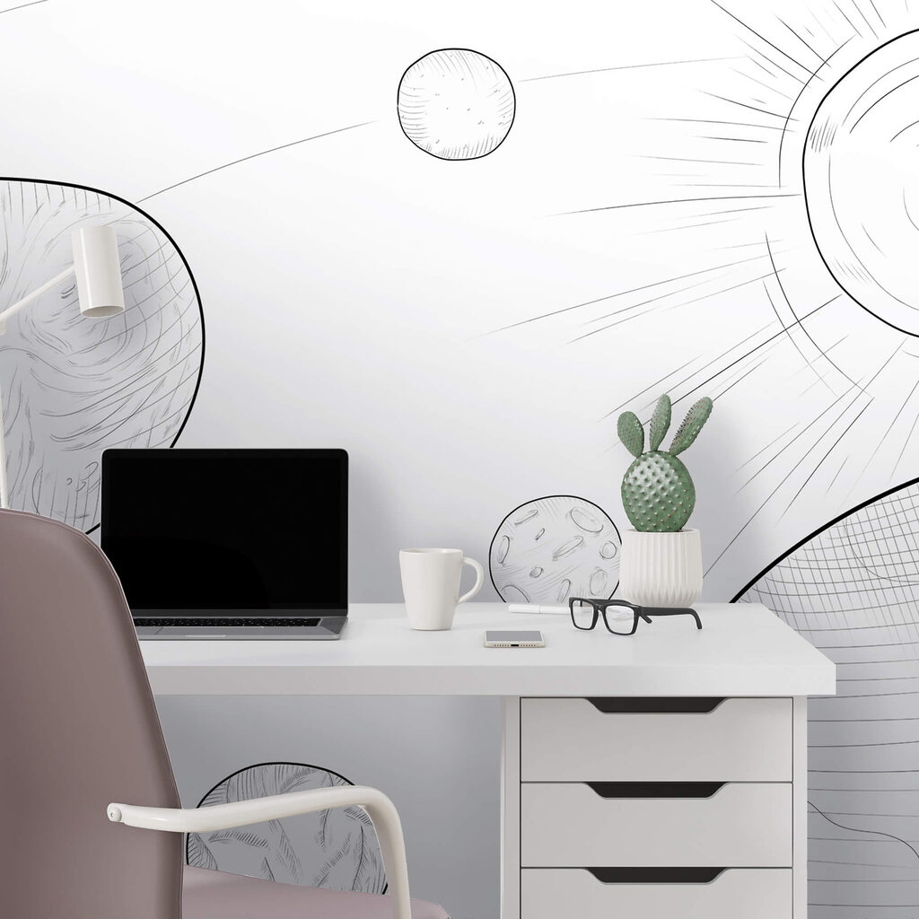 Kresba planet a slunce