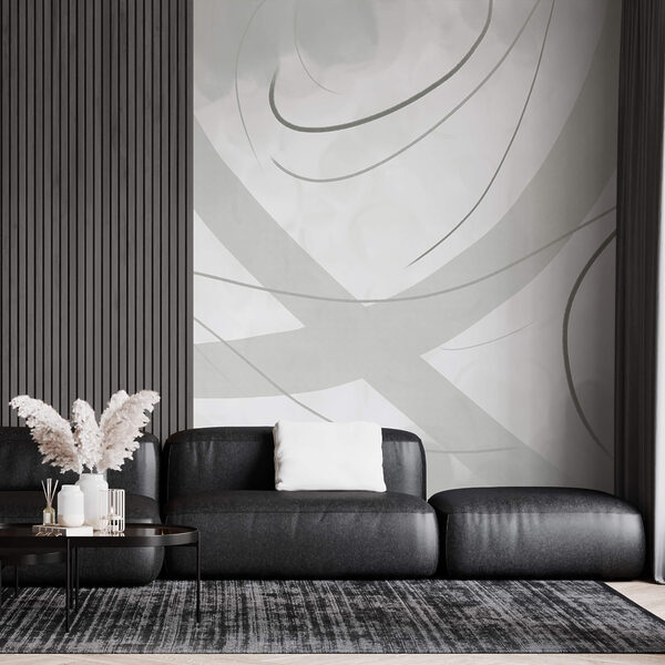 Bílé a šedé pozadí s čarami a křivkami