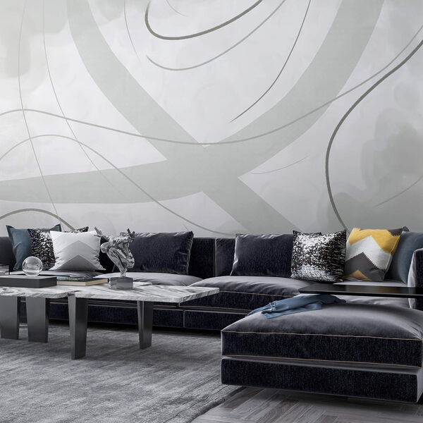 Bílé a šedé pozadí s čarami a křivkami