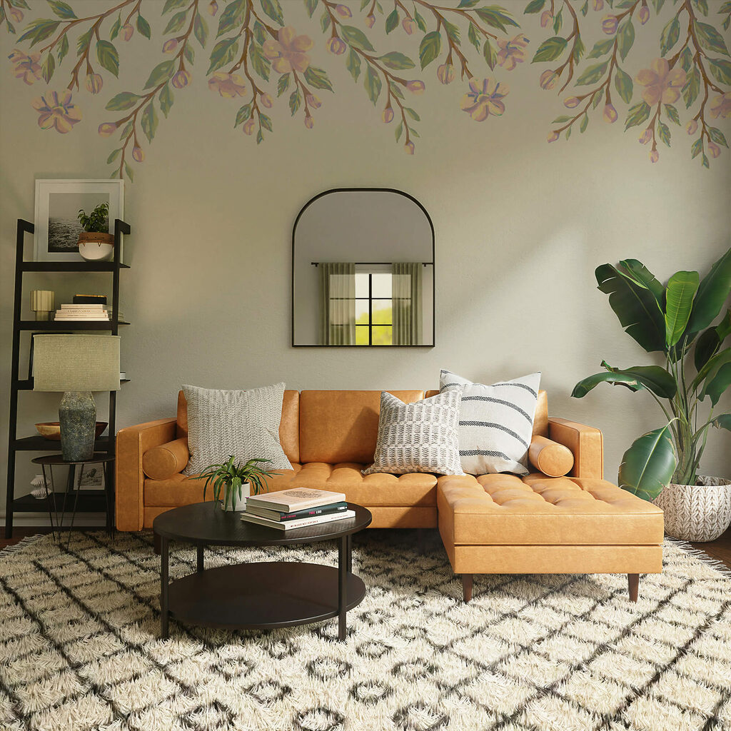 Jemné květy rámují jemné pozadí