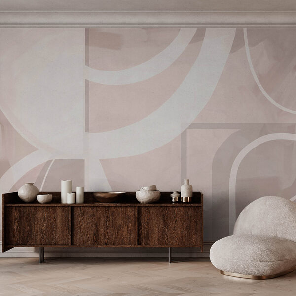 Abstraktní tvary v jemných pastelových barvách