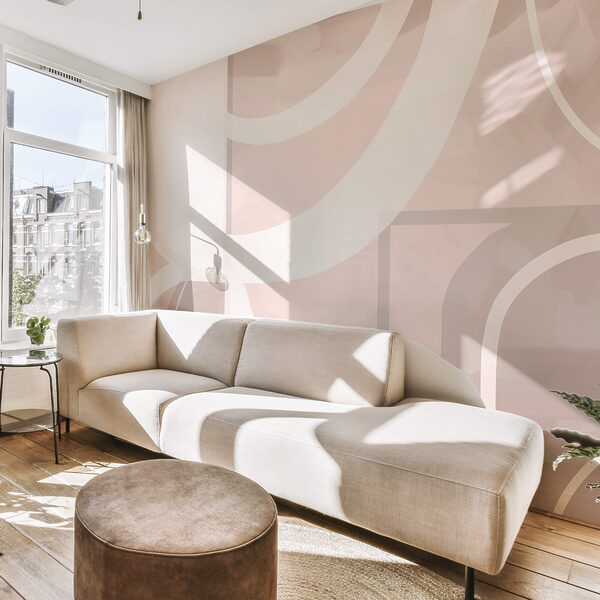 Abstraktní tvary v jemných pastelových barvách