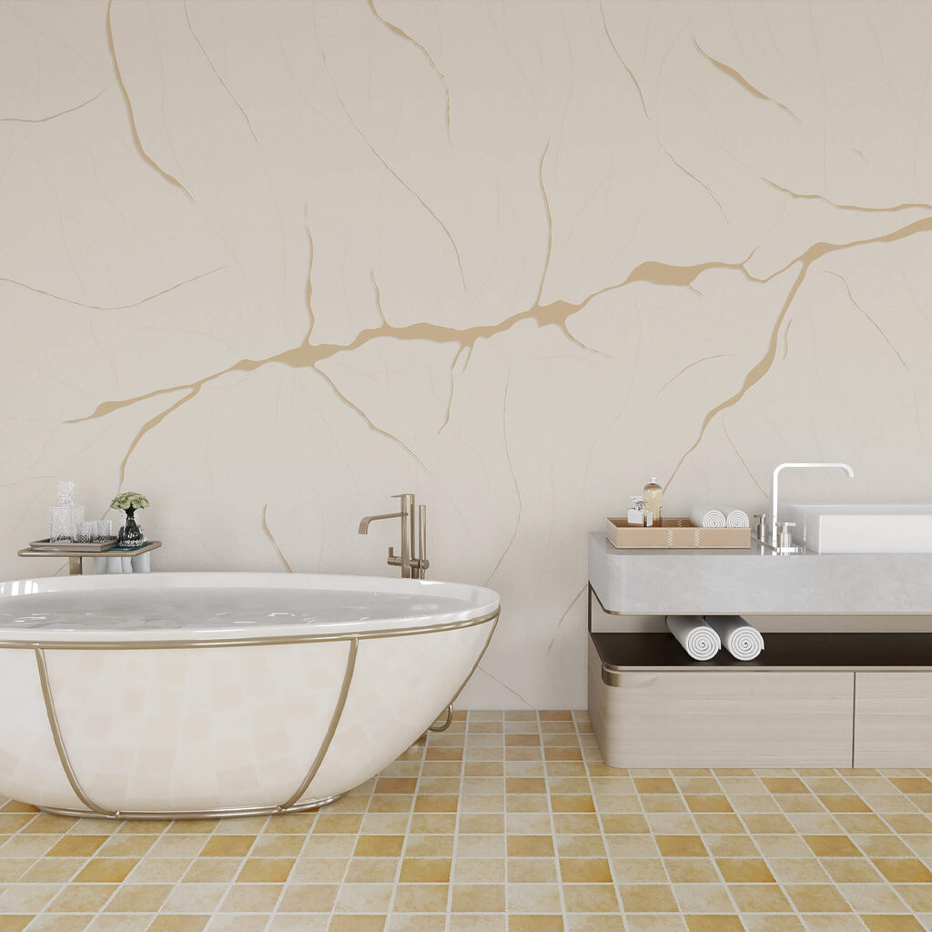 Bílý povrch s prasklinami