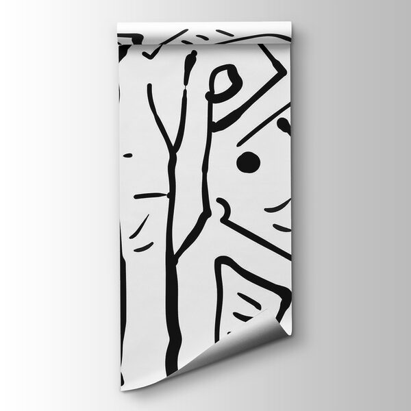 Black and white drawing of a group of people Black and white drawing of a group of people