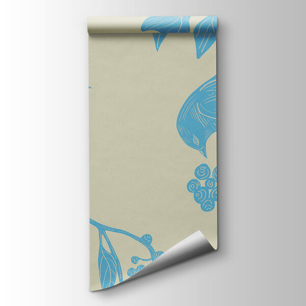 Drawing of birds on a branch