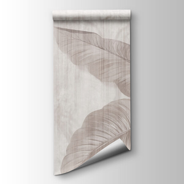 Elegant botanical leaf design in neutral tones