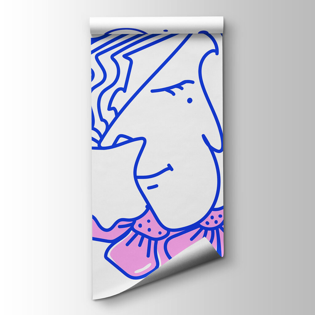 Drawing of a woman with flowers