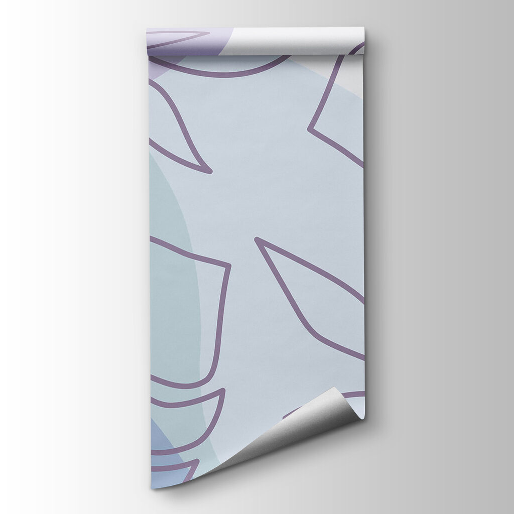 Purple and white pattern with leaves