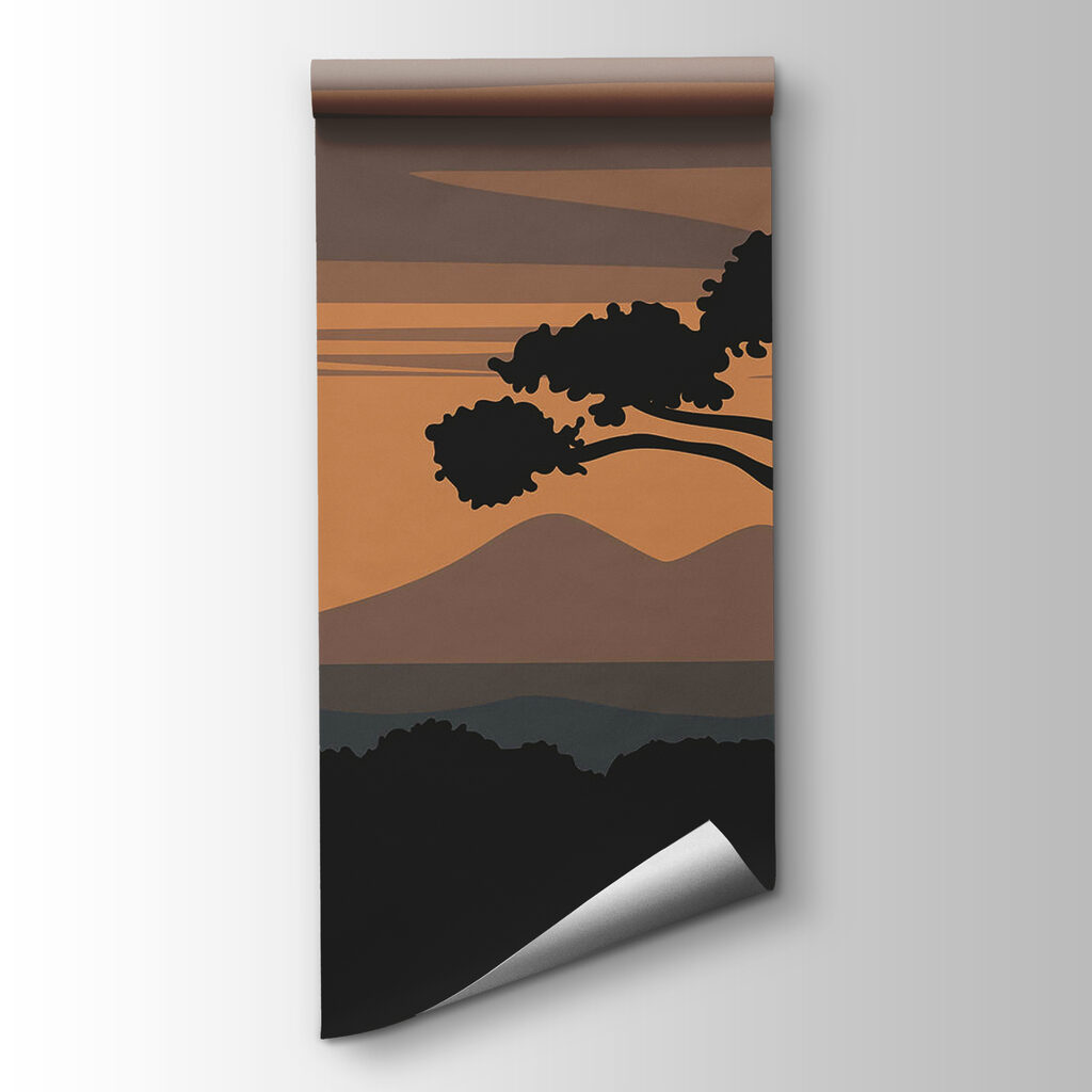 Tree with mountains in the background