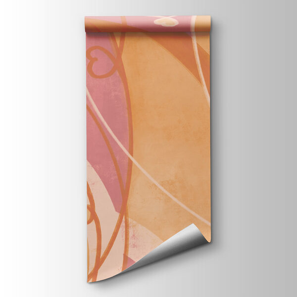 Pink and orange swirls and hearts Pink and orange swirls and hearts