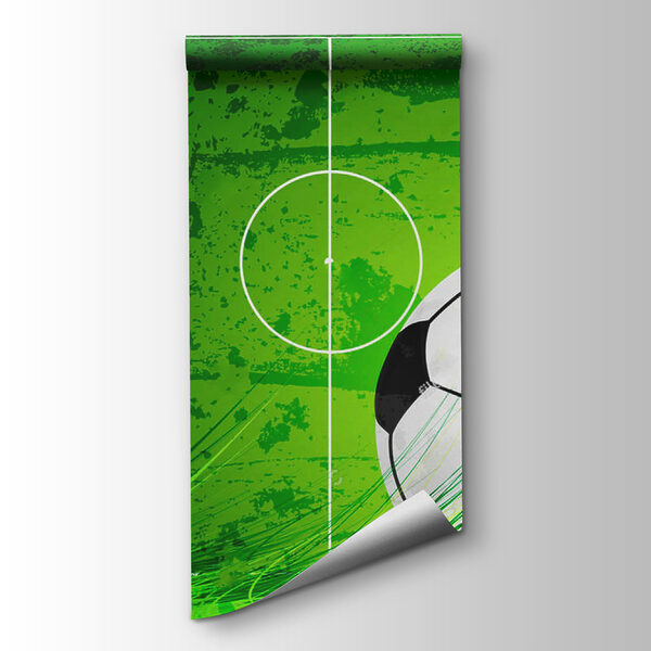 Football ball on a green field