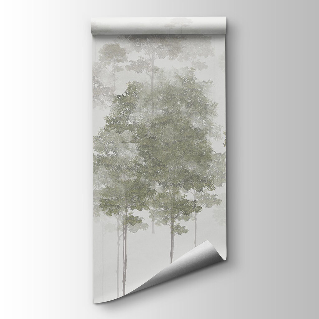 Group of trees in fog Group of trees in fog