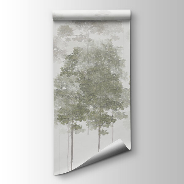 Group of trees in fog Group of trees in fog