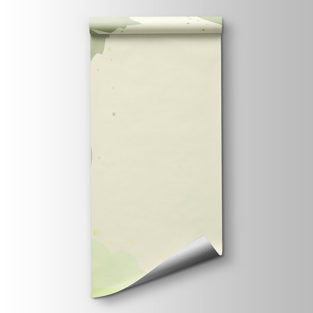 Green leaves and swirls on a white background Green leaves and swirls on a white background