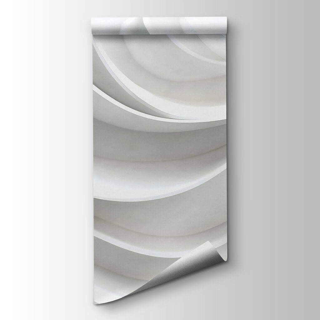 White wall with curved lines White wall with curved lines