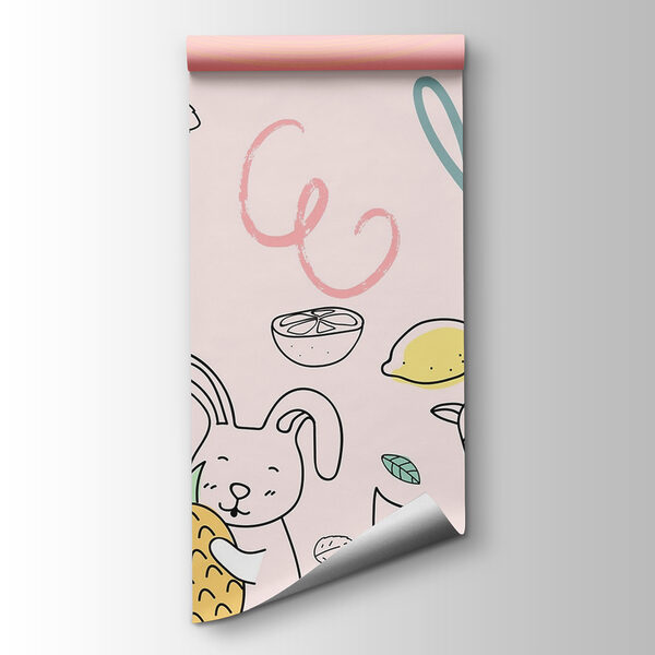 Cartoon animals holding fruits Cartoon animals holding fruits