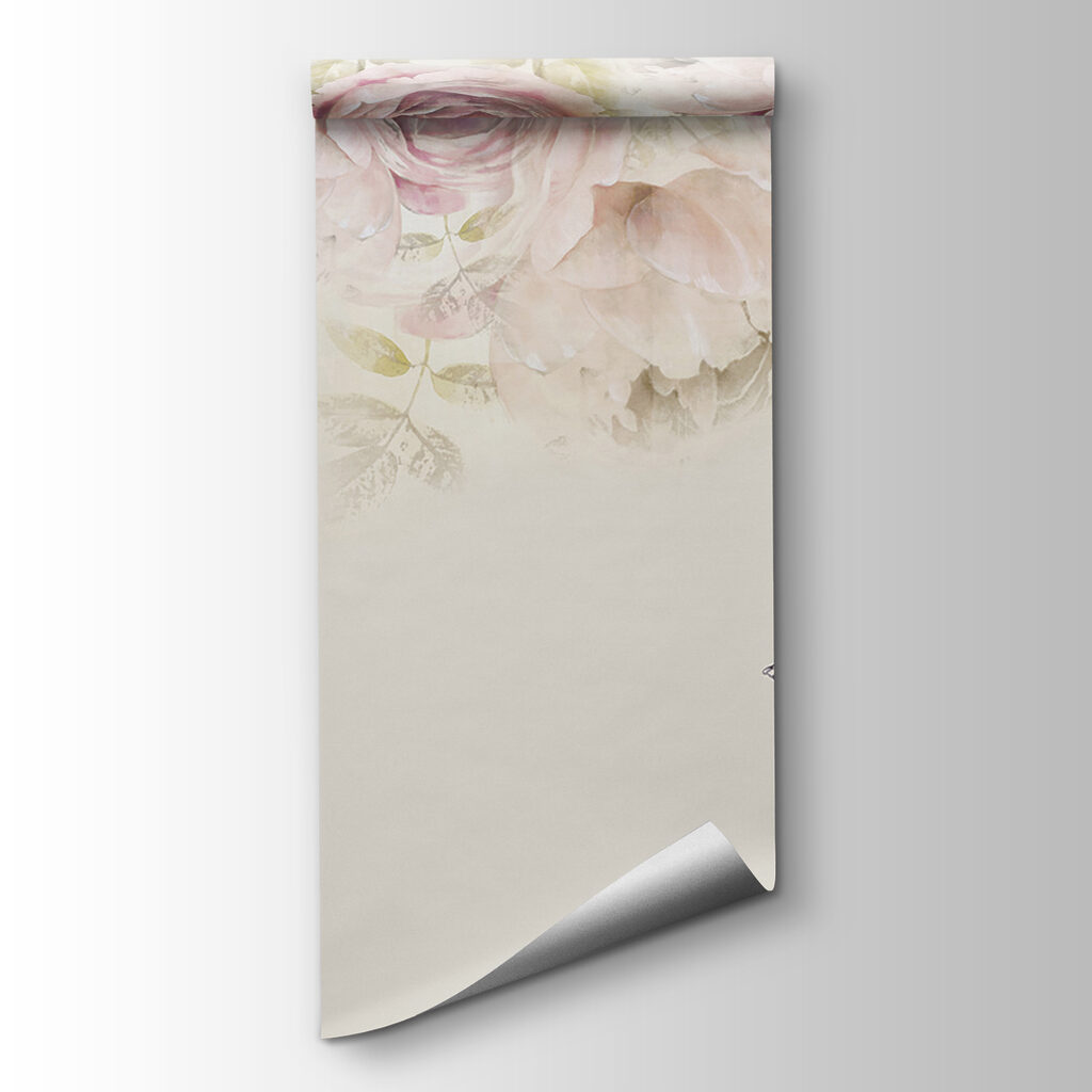 Pink roses and butterflies Pink roses and butterflies