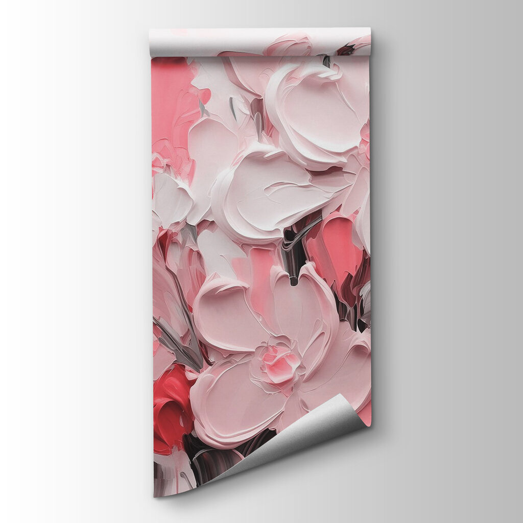 Painting of flowers in pink and white Painting of flowers in pink and white