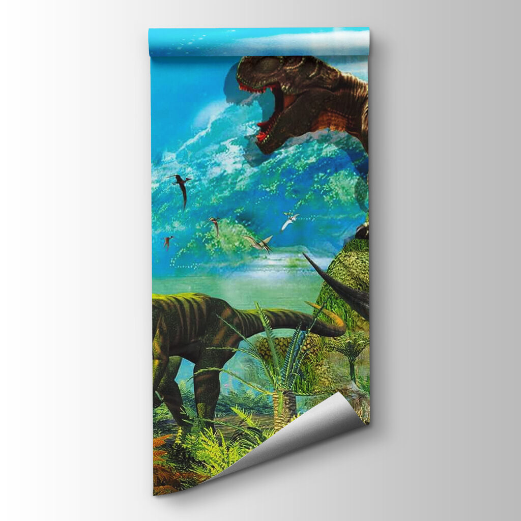 Group of dinosaurs in a forest