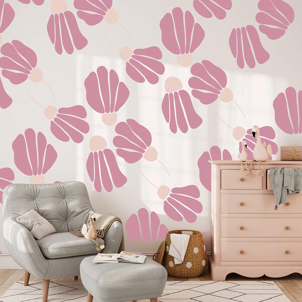 Vzor růžových květů