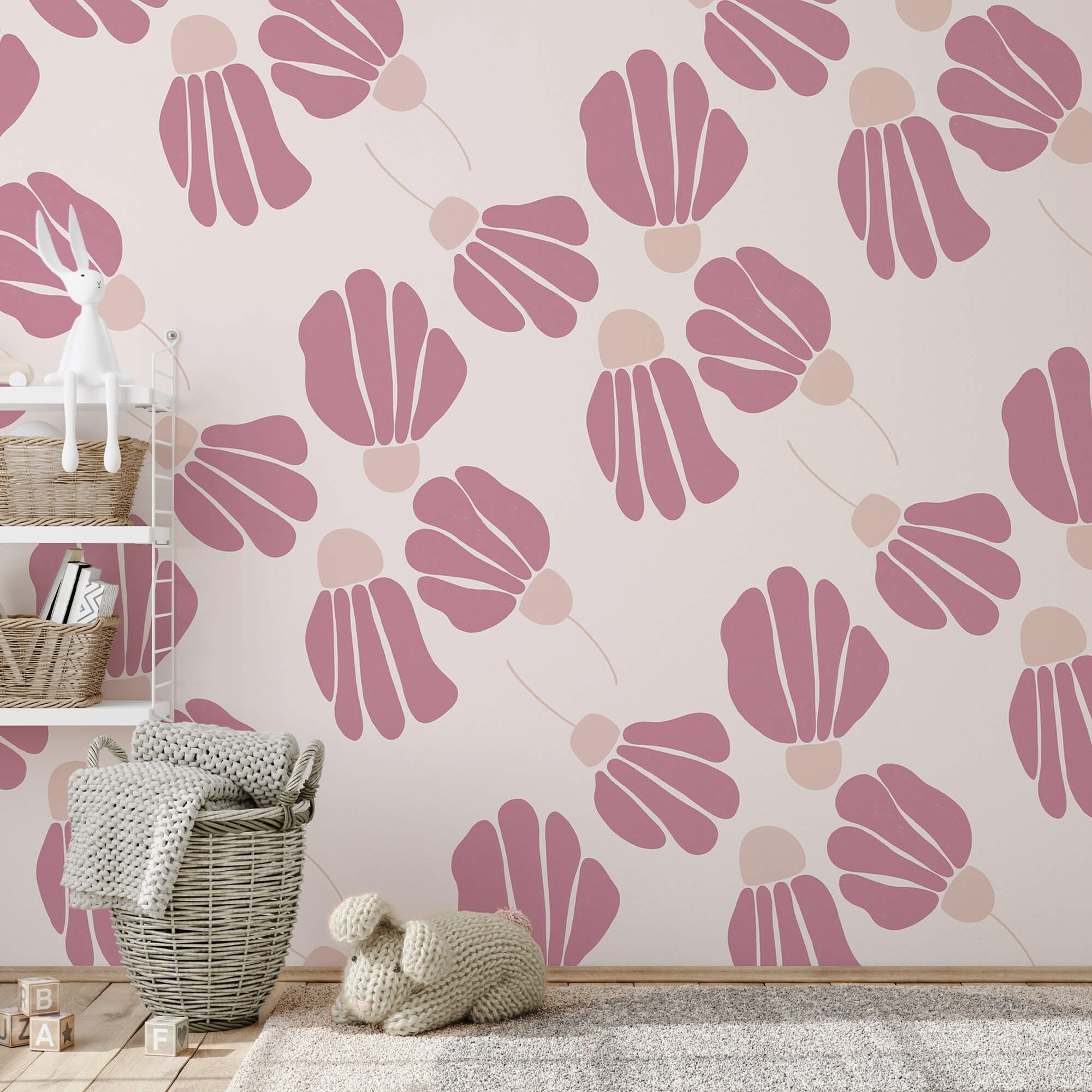 Vzor růžových květů