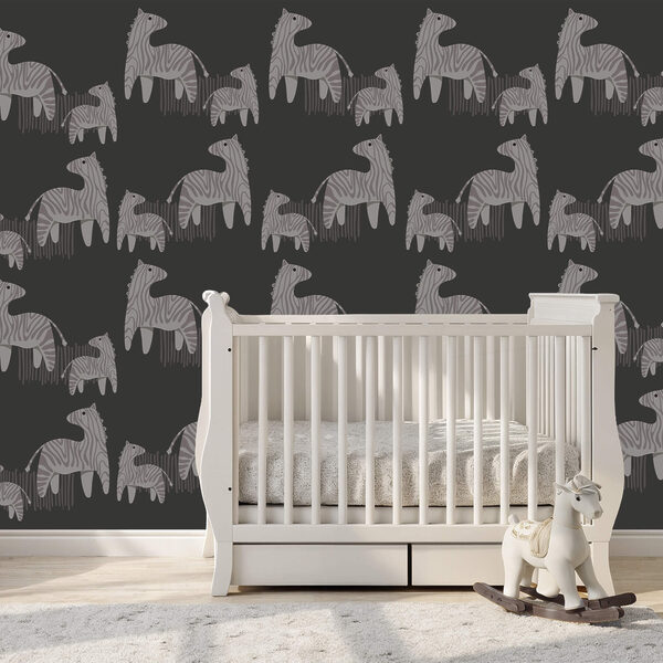 Vzor koní na černém pozadí