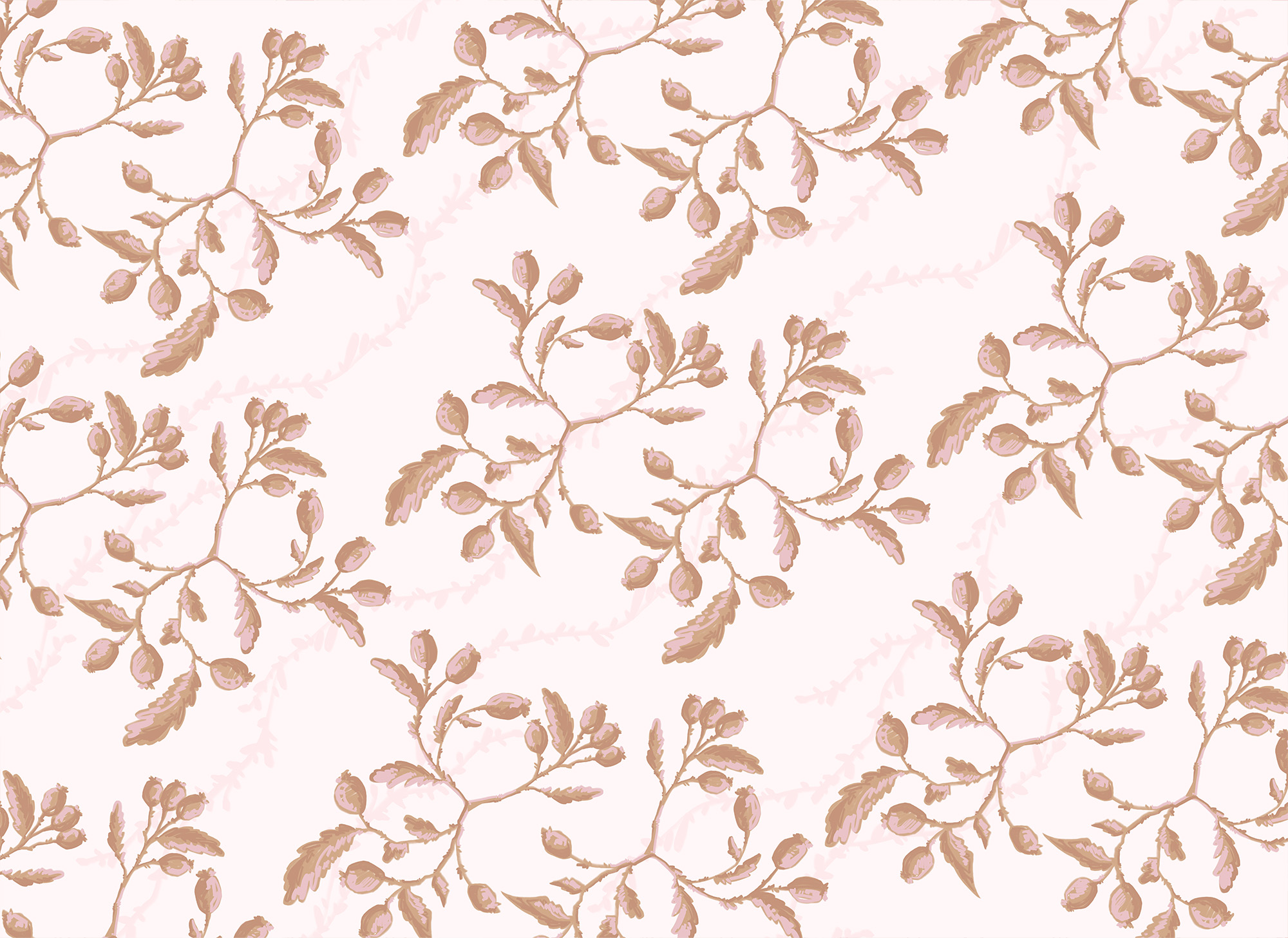 Pattern of leaves and berries