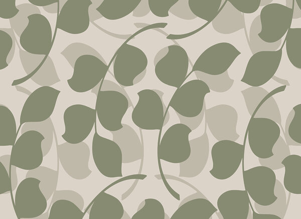 Pattern of leaves on a beige background