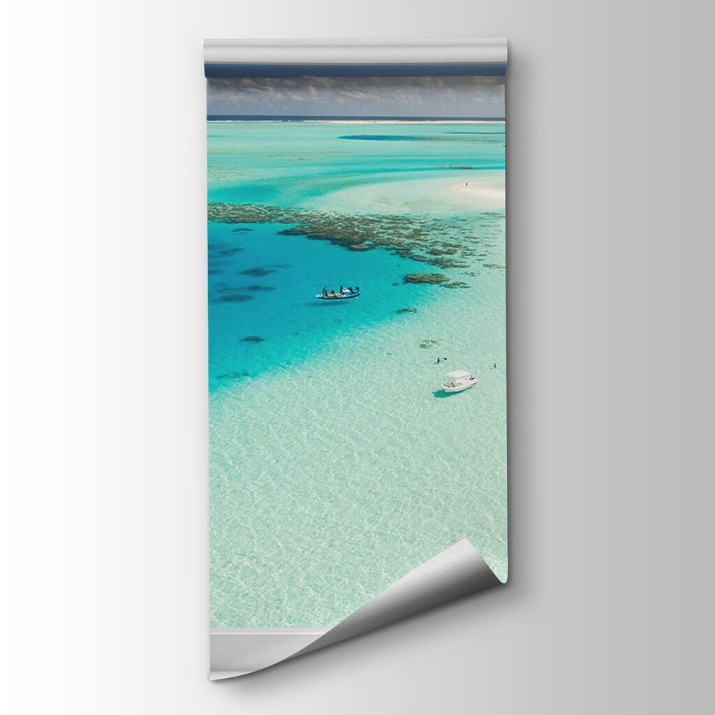 View of a beach from a window