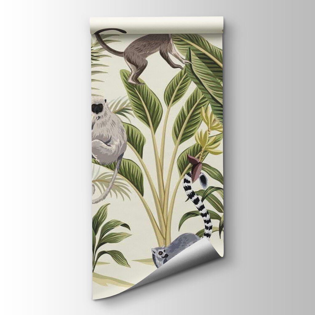 Group of monkeys and plants