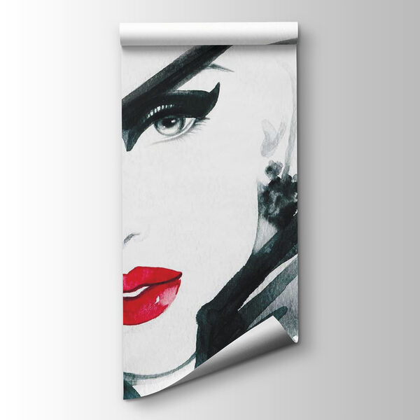 Woman with red lips and black hat Woman with red lips and black hat