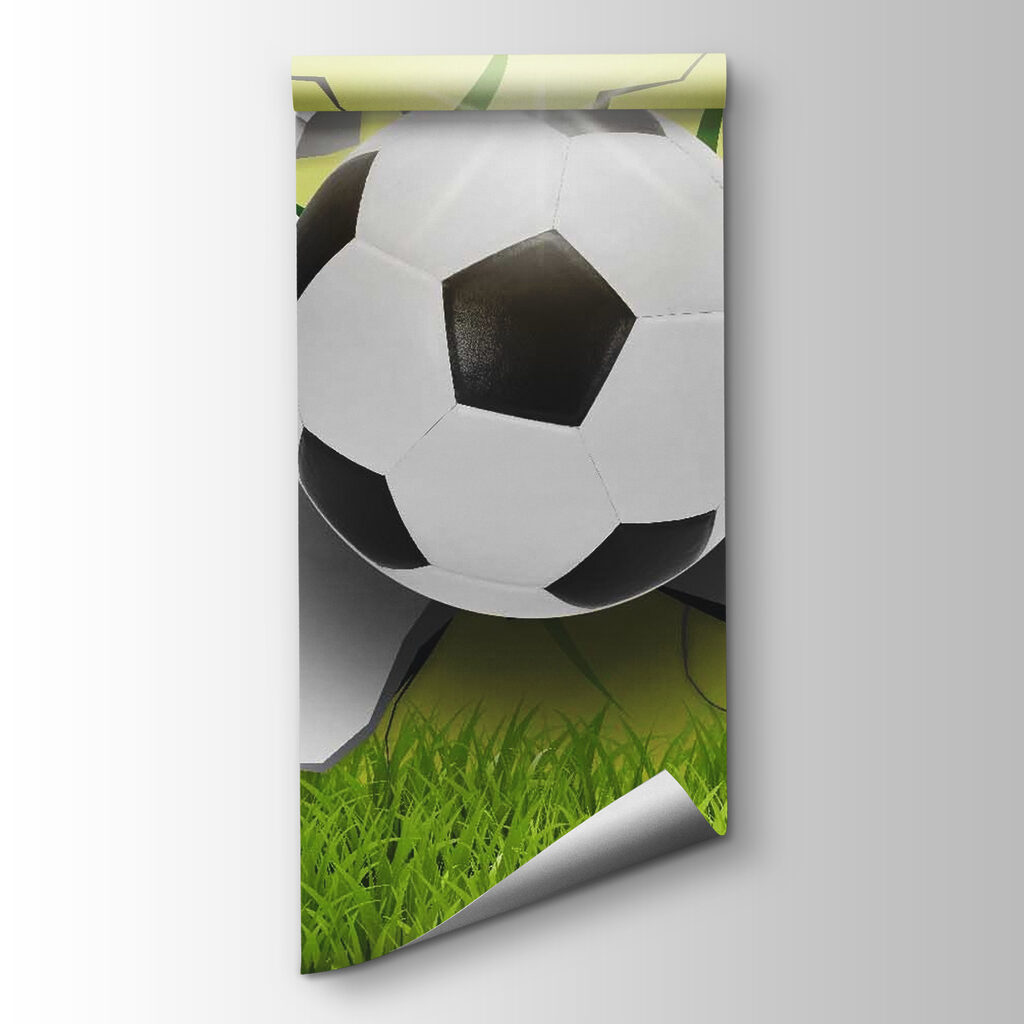 Football ball breaking through a wall Football ball breaking through a wall