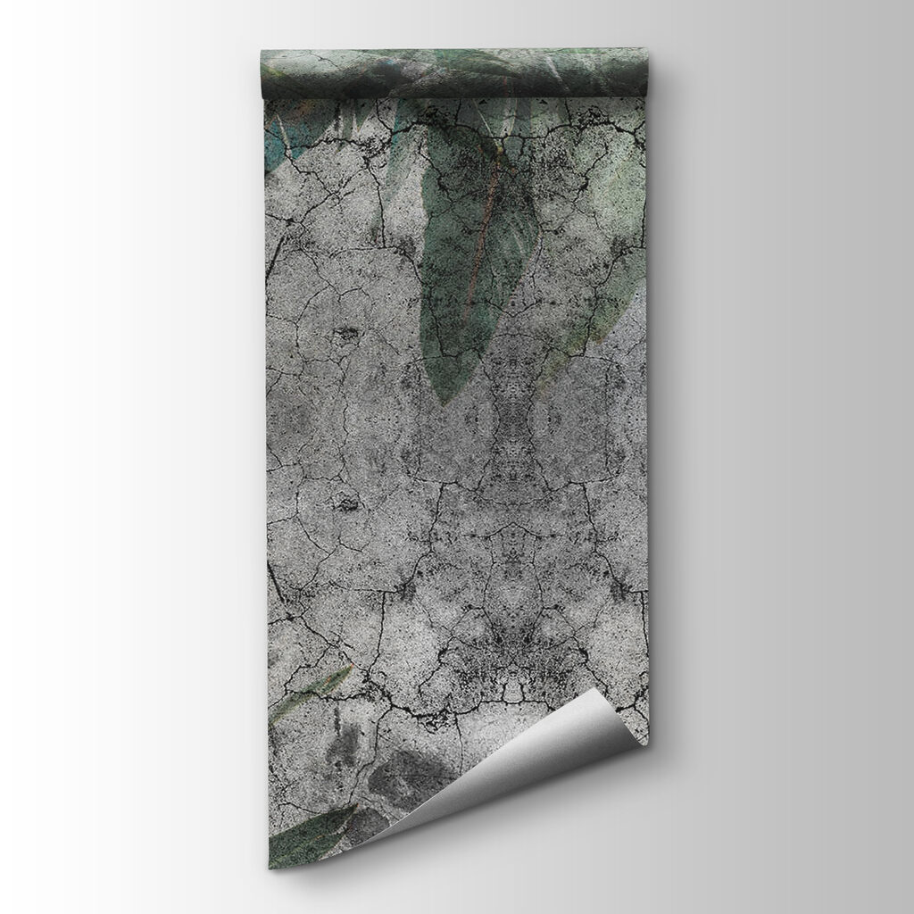 Textured leaves on a weathered surface