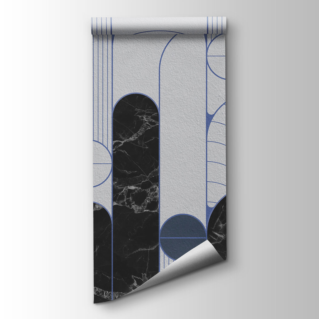 Black and white patterned wall
