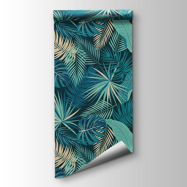 Pattern of leaves on a blue background Pattern of leaves on a blue background