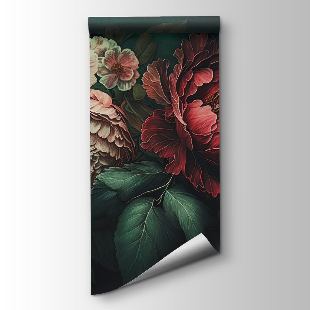 Painting of flowers and leaves